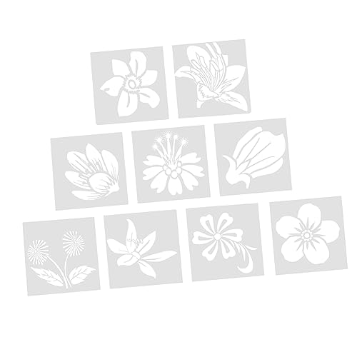 Homoyoyo 9Stücke Teiliges DIY Schablonen für Bastelschablonen mit Blumen und Blattmustern für Kreative Projekte und Langlebig und Sicher von Homoyoyo