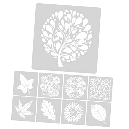 Homoyoyo 9Stücke Teiliges Wandschablonen für Blumenmalerei Wiederverwendbare Dekorative Vorlagen Hochwertigem Material für DIY Projekte von Homoyoyo