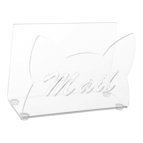 Homoyoyo Acryl Briefablage Katze Mail Organizer Transparent Desktop Dokumentenhalter Briefumschlag Sortierer für Büro und Zuhause Platzsparend Stilvoll von Homoyoyo