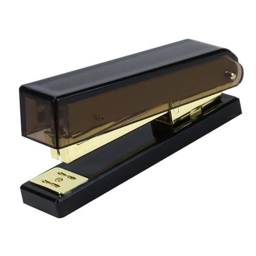 Homoyoyo Acryl Handhefter Mittlere Langlebig Großer Kapazität Langhefter für Büro Schule Professioneller Schwarzer Gold tacker Vielseitig Robust Praktisch von Homoyoyo