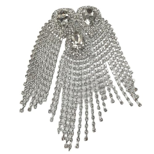 Homoyoyo Acryl Quaste Schulter Applikation Schmucktuch Accessoire Für Frauen Strassstoff Quaste Epauletten Stilvolles Mode Accessoire Für Besondere Anlässe Und Alltagsoutfits von Homoyoyo