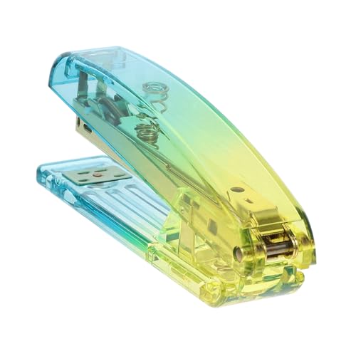 Homoyoyo Acryl Schreibtischhefter Blau gelb Farbverlauf Handhefter Tragbar Stabil Praktisch Für Büro Schule Standardgröße Desktop Hefter von Homoyoyo