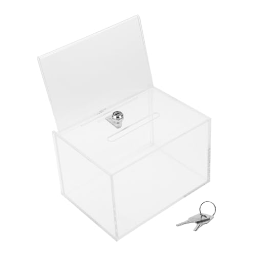 Homoyoyo Acrylspendenbox Transparent Groß mit Schloss und Schlüssel Sichere Wahlurne und Vorschlagsbox Vielseitig als Kummerkasten und Geldkassette für Spenden und Kommentare von Homoyoyo
