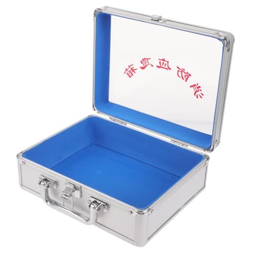 Homoyoyo Aluminium Werkzeugkoffer Feuer Notfallbox Tragbarer Aluminiumkoffer mit Griff Stabile Metall Aufbewahrungsbox für Feuerlöscher und Werkzeug Robuster Aluminiumlegierungskoffer für von Homoyoyo