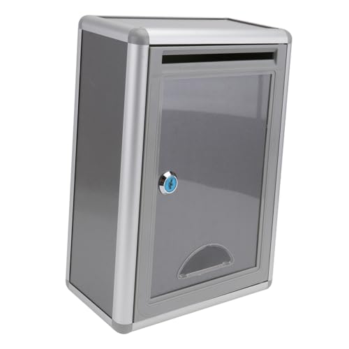Homoyoyo Aluminiumlegierung Verschließbare Wand umfragebox Silber Robuste Sicherheits umfragebox für Außen Praktische Vorschlagsbox mit Schloss Modernes Design Leicht zu Montieren Homoyoyo Aluminiumlegierung Verschließbare Wand umfragebox Silber Robuste Sicherheits umfragebox für Außen Praktische Vorschlagsbox mit Schloss Modernes Design Leicht zu Montieren von Homoyoyo