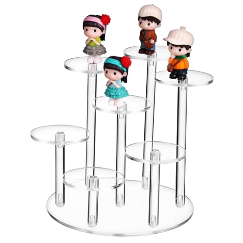 Homoyoyo Ausstellungsständer Stufen Ausstellungsständer Staffelei Ständer Rund Transparent Organizer Einzelhandelsausstellungspodest Mehrere Gestelle Durchsichtiger Schaukasten von Homoyoyo