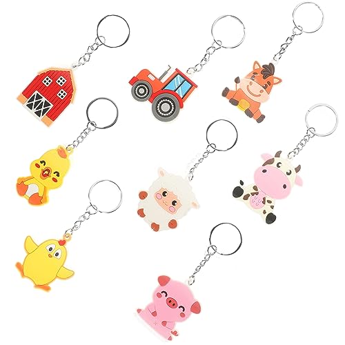 Homoyoyo Bauernhoftier Schlüsselanhänger Set – 8er Pack PVC Taschenanhänger Mit Huhn - Lamm - Milchkuh Und – Ideal Für Partyzubehör Und Kreative Dekoideen Für Und Erwachsene Homoyoyo Bauernhoftier Schlüsselanhänger Set – 8er Pack PVC Taschenanhänger Mit Huhn - Lamm - Milchkuh Und – Ideal Für Partyzubehör Und Kreative Dekoideen Für Und Erwachsene von Homoyoyo