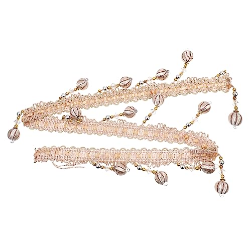 Homoyoyo Bead Tassel Trim für Vorhänge Dekorative Perlenbesatz für Sofas Beige für Heimtextilien und DIY Projekte Langlebig und Praktisch Polyesterseide von Homoyoyo