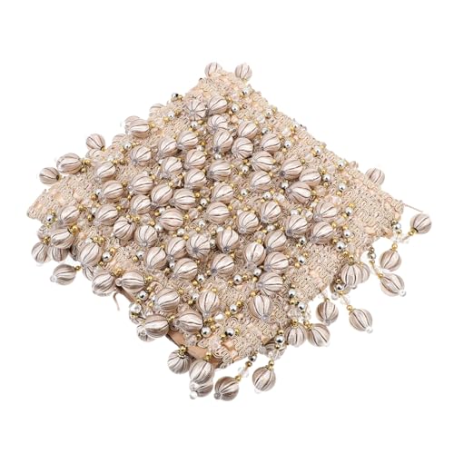 Homoyoyo Beaded Fringe Trim Perlenvorhang Zubehör Beige Feine Quasten Gardinenborte für Vorhänge Dekorative Gardinenverzierung für Wohnzimmer Schlafzimmer DIY und Heimtextilien von Homoyoyo