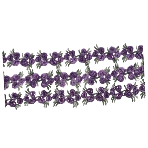 Homoyoyo Besticktes Spitzenband aus Polyesterseide Farbige Blumenstickerei für Kleidung Basteln Langlebiger Spitzenbesatz für Geschenkverpackung und Dekoration von Homoyoyo