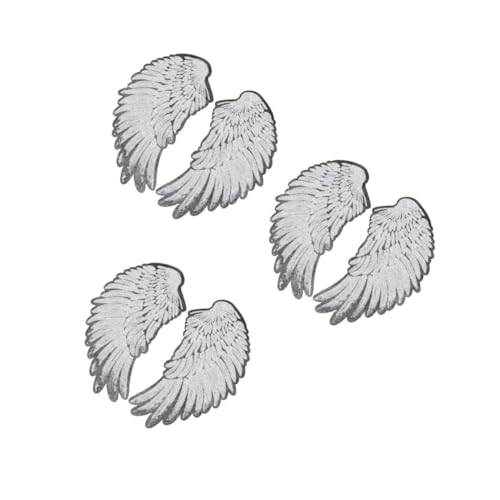 Homoyoyo Bling Pailletten Engelsflügel Patches Zum Aufbügeln - Glitzernde DIY Applikation Für Jacken - Taschen Und Stoffdekoration Silber 1 Stück Ideal Für Kreative Nähprojekte von Homoyoyo