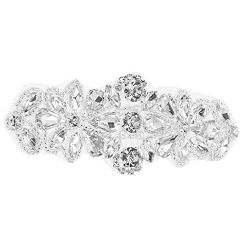 Homoyoyo Brautgürtel Strass Applikation mit Perlen Eleganter Nähpatch für Hochzeiten Partys und Engagements Glänzende Verzierungen für Kleider Taschen und Bastelarbeiten DIY von Homoyoyo