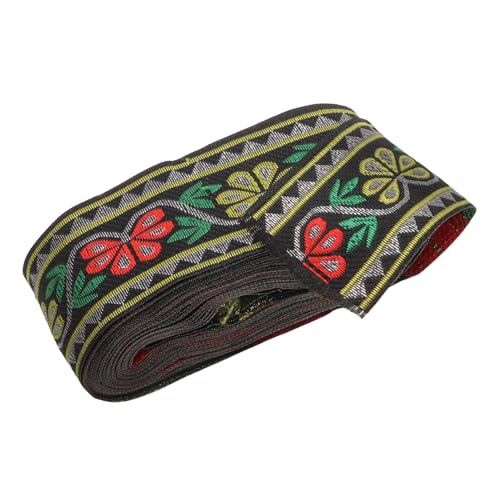 Homoyoyo Breites Ethnisches Jacquardband Polyester Besticktes Dekoratives Webband für DIY Kleidung Taschen und Heimdekoration Langlebig Farbecht Leicht und Kompakt von Homoyoyo