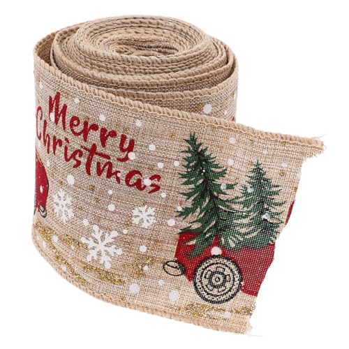 Homoyoyo Breites Geschenkband mit Drahtkante Formbares Weihnachtsband aus Langlebigem Polyester und Naturfarbene Schleife für Geschenkverpackung DIY Deko und Bastelarbeiten von Homoyoyo