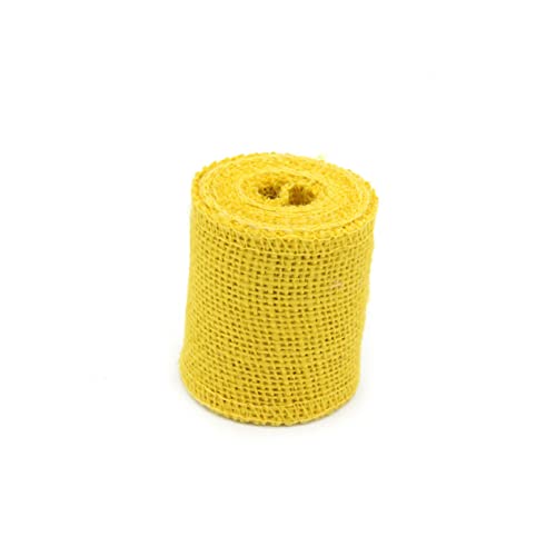 Homoyoyo Breites Juteband Gelb Natürliche Weihnachtsdekoration Vielseitiges Bastelband für Kränze Geschenkverpackung Diy Deko Umweltfreundliches Jute von Homoyoyo