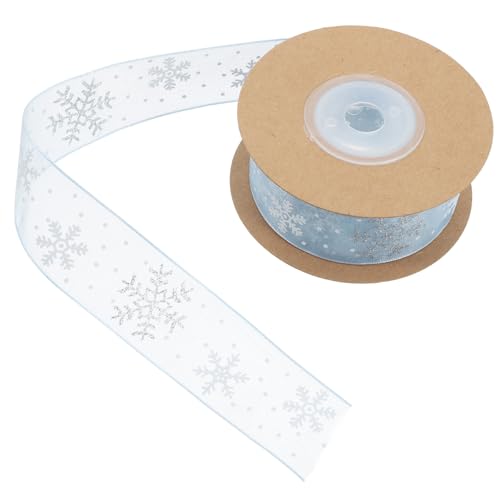 Homoyoyo Breites Winter Schneeflockenband mit Silberner Folienprägung Weiches Organza Geschenkband für Basteln Festliche Weihnachtsdekoration und Geschenkverpackung Homoyoyo Breites Winter Schneeflockenband mit Silberner Folienprägung Weiches Organza Geschenkband für Basteln Festliche Weihnachtsdekoration und Geschenkverpackung von Homoyoyo
