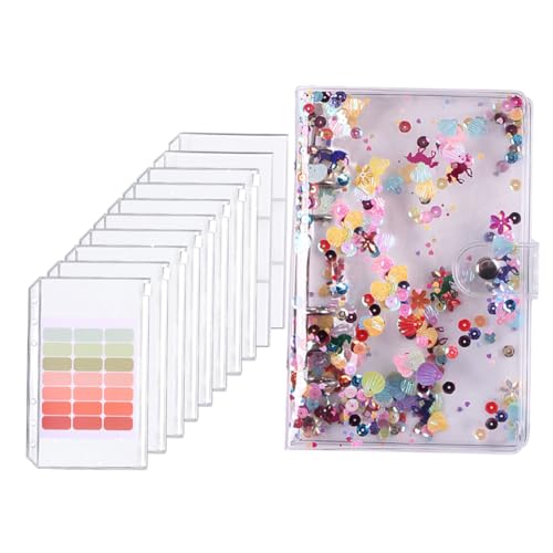 Homoyoyo Budget Binder Notebook mit Pvc zipper tasche Mehrzweck Kartenbuch Wasserfestes Organizer Etiketten Bunte Hüllen Doppel tasche für Geld und Belege Transparent Praktisch von Homoyoyo