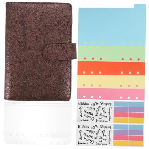 Homoyoyo Budget Binder PU Leder mit Reißverschluss Vielseitiger Geld Organizer für Budgetplanung Nachfüllbares Ringbuch mit Innentasche für Familie Schule Private Nutzung von Homoyoyo
