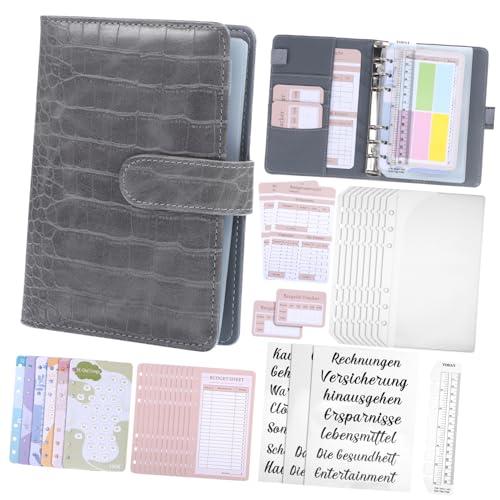Homoyoyo Budget Binder mit Geldfach und Karten Langlebiger Deutscher Sparbuch Organizer mit Reißverschluss Stilvoller Ringbuch Finanzplaner mit Aufbewahrungstaschen und Zubehör für von Homoyoyo