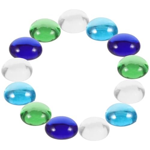 Homoyoyo Bunte Flache Glasperlen Dekorative DIY Bastelperlen für Vase Aquarium Fischbecken Vielseitiger Füllstoff für Blumenarrangements und Innendekoration von Homoyoyo