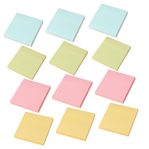 Homoyoyo Bunte Haftnotizen Selbstklebende Memo Pads Gelb Grün Blau und Rosa für Büro Schule und Zuhause Kreative Notizaufkleber für Erinnerungen und Listen von Homoyoyo