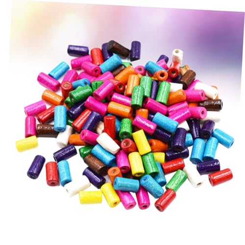 Homoyoyo Bunte Holzperlen Zylinderform DIY Spacer Beads mit Mini Für Schmuckherstellung Armband Halskette Bastelperlen Zubehör von Homoyoyo