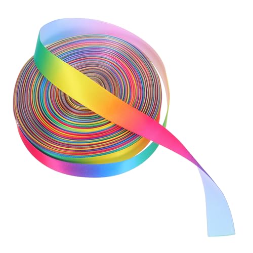 Homoyoyo Bunte Satinband Rainbow Ribbon für Geschenkverpackung Blumensträuße Partydekoration DIY Basteln Yards Einseitig Farbiges Stoffband für Hochzeit und Feier von Homoyoyo
