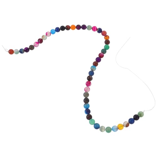 Homoyoyo Bunte Streifen Jade Perlen Rund Edelstein DIY Schmuckperlen für Armband Halskette Basteln Handgefertigt von Homoyoyo