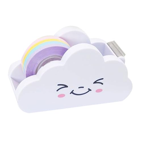 Homoyoyo Bunter Klebeband abroller mit Aufbewahrung Praktischer Tape Cutter Dispenser Handlich Leicht Sicher und Langlebig für Büro und Zuhause von Homoyoyo