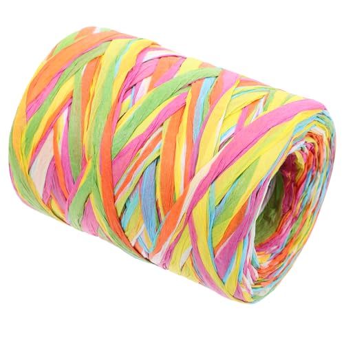 Homoyoyo Buntes Raffia Garn Farben Papierband für DIY Geschenkverpackung Bastelprojekte Floristik Dekoration Langlebig Handgewebt von Homoyoyo