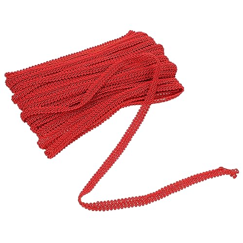 Homoyoyo Buntes Wellen Spitzenband Rot Gewebte DIY Dekoborte für Vorhänge Kleidung Sofa Handarbeit Feines Einfassband zum Nähen und Heimdekorieren von Homoyoyo