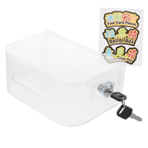 Homoyoyo Business Kartenbox Acryl Transparent mit Schloss und Schlüssel Tragbarer Karten Organizer Sichere Aufbewahrung für Visitenkarten für Büro Events und Geschenkbox von Homoyoyo