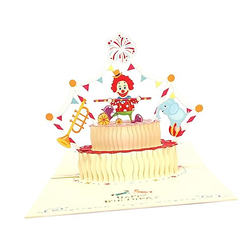 Homoyoyo Clown Cake Grußkarte Klappkarte Bunte Stereoskopische Geburtstagskarte mit Überraschungseffekt und Platz für Persönliche als Geschenkkarte Homoyoyo Clown Cake Grußkarte Klappkarte Bunte Stereoskopische Geburtstagskarte mit Überraschungseffekt und Platz für Persönliche als Geschenkkarte von Homoyoyo