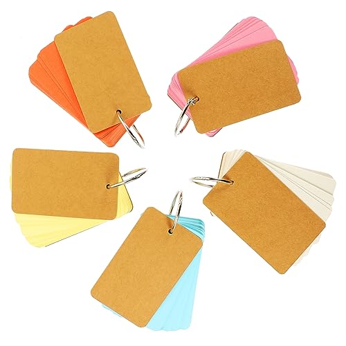 Homoyoyo DIY Blanko Lernkarten mit Ringen Notizbücher für Farbiges Memo Karten für Kreatives Schreiben und Ideenlisten Reisen von Homoyoyo