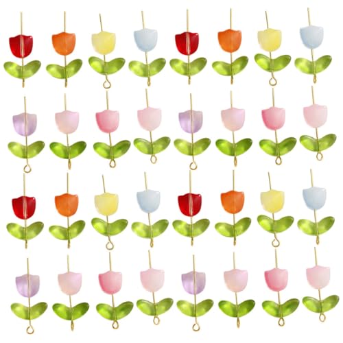 Homoyoyo DIY Tulpen Glasperlen Bunte Halbtransparente Spacer Perlen aus Langlebigem Glas Glatt und Hautfreundlich für Armband Schmuckherstellung Originelles Basteln und Geschenkideen von Homoyoyo