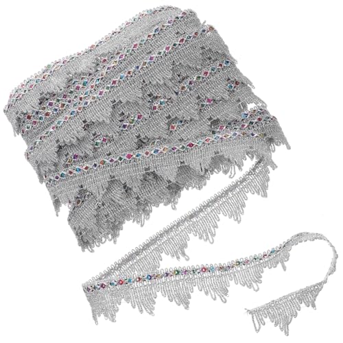 Homoyoyo Dekorative Fransenborte mit Pailletten DIY Verzierungsband für Kleidung Vorhänge Accessoires Elegant und Vielseitig für Bastelprojekte von Homoyoyo