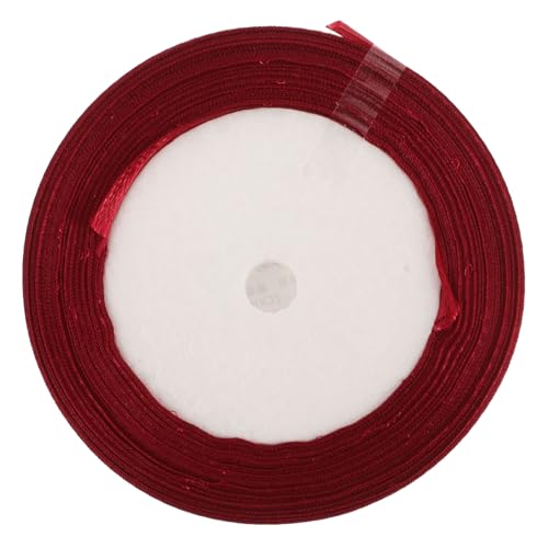 Homoyoyo Dekoratives Geschenkband Weinrot Vielseitiges Satinband für Geschenkboxen DIY Bastelprojekte Partydekoration Langlebiges Farbechtes Verpackungsband für Feiern und Anlässe von Homoyoyo