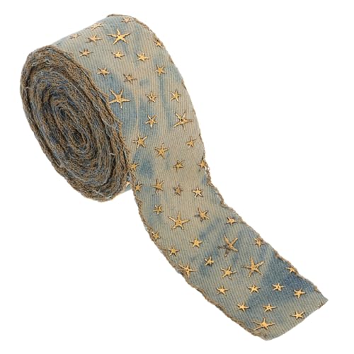 Homoyoyo Denim-gurtband Party Band Nähen Trimmen Wickeln Ripsband Polsterbesatz Gardinenleisten Für Gardinen Denim-stern-patches Jeans-haarschleife Denim-haarschmuck Sternenband Polyester von Homoyoyo