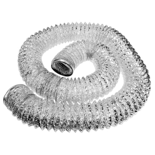 Homoyoyo Dunstabzugshaube Auspuffrohr Luftschlauch Abluftkanal Trockner-entlüftungsschlauch Lüftungskanal Biegbarer Abgaskanal Trocknerschlauch Küchenabflussschlauch Silver Aluminiumfolie von Homoyoyo