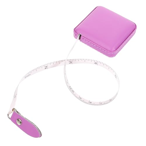 Homoyoyo Einstellbares Maßband PU Leder Flexibles Schneidermaß für Körper Taillen und Stoffmessungen Tragbar und Leicht für Nähprojekte und Handwerk Lila von Homoyoyo