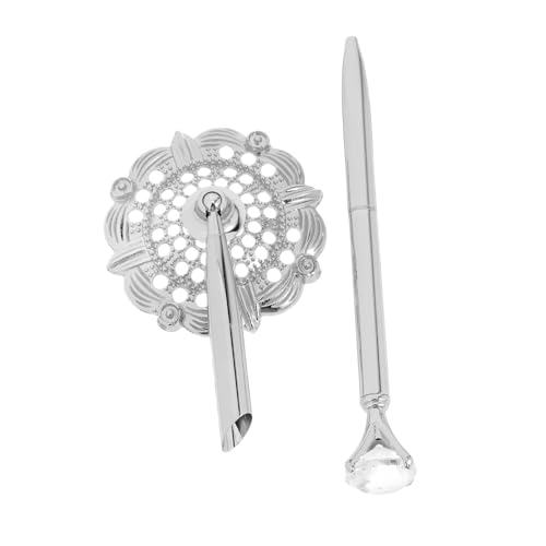 Homoyoyo Eleganter Stift mit Akzenten Metall Kugelschreiber für Empfangstische für Hochzeiten und Gästebücher Silberfarbene Schreibutensilien für Stilvolle Unterschriften Homoyoyo Eleganter Stift mit Akzenten Metall Kugelschreiber für Empfangstische für Hochzeiten und Gästebücher Silberfarbene Schreibutensilien für Stilvolle Unterschriften von Homoyoyo