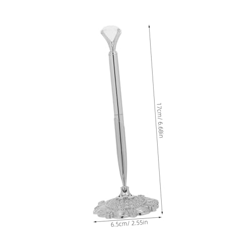 Homoyoyo Eleganter Tisch Kugelschreiber mit Metallhalter Langlebiger Benutzerfreundlicher Schreibstift für Hochzeit Bank Hotel Komfortabel Robust Silberfarben mit Großem Diamant Design Homoyoyo Eleganter Tisch Kugelschreiber mit Metallhalter Langlebiger Benutzerfreundlicher Schreibstift für Hochzeit Bank Hotel Komfortabel Robust Silberfarben mit Großem Diamant Design von Homoyoyo