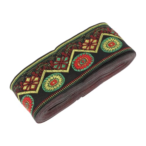 Homoyoyo Ethnisches Stickband mit Blumenmuster Vintage Jacquard Webband für Kleidung DIY Nähen Spitzenbesatz zum Aufnähen für Kostüme Accessoires und Dekoration von Homoyoyo