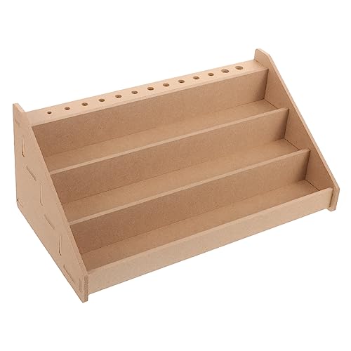 Homoyoyo Farbregal Lackregal Handwerkspeicherorganisator Tinte Farborganisatoren und -aufbewahrung Pinselspeicher UV Halter für Pigmentständer Lackierstand Malenhalter Holz von Homoyoyo