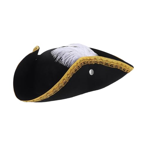 Homoyoyo Federbesetzter Piratenhut für Halloween Cosplay Piratenkostüm Zubehör Karneval Party Kopfbedeckung Komfortabel für Erwachsene Mottoparty Verkleidung von Homoyoyo