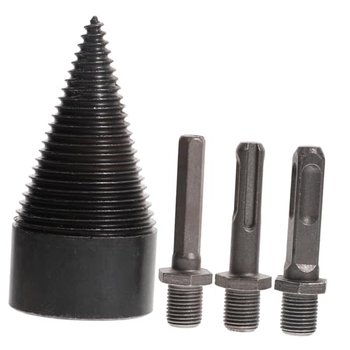Homoyoyo Firewood Splitter Bohrer mit Hexagon Aufsätzen Verschleißfester Stahl Holzspalter Spiralbohrer für Eiche Walnuss Hickory Brennholzspalten Effizient und Langlebig von Homoyoyo