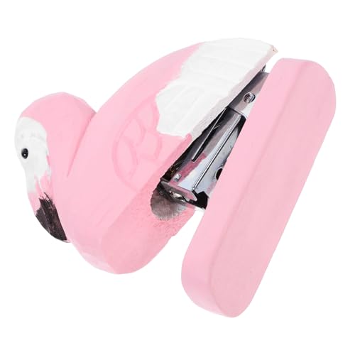 Homoyoyo Flamingo Stapler Kreative Holzfigur Tierform Niedlicher Schreibtisch Organizer für Büro Schule und Zuhause Stilvolle Flamingo Dekoration für von Homoyoyo