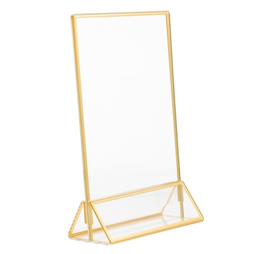 Homoyoyo Förmiger Menühalter Aus Acryl Mit Goldenen Kanten Doppelseitiger Tischaufsteller Für Restaurants Eleganter Menüschildhalter Für Getränke Und Speisen Homoyoyo Förmiger Menühalter Aus Acryl Mit Goldenen Kanten Doppelseitiger Tischaufsteller Für Restaurants Eleganter Menüschildhalter Für Getränke Und Speisen von Homoyoyo