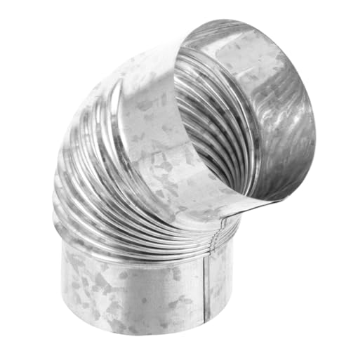 Homoyoyo Galvanisierter Schornsteinbogen aus Stahl Präziser Flue Vent Adapter mit Sicherer Abdichtung Langlebiges Ofenrohr Anschlussstück für Kamin Abgassysteme von Homoyoyo
