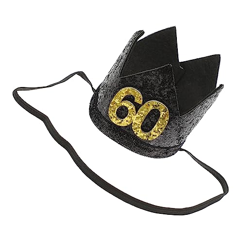 Homoyoyo Geburtstag Hut - Glitzernde Schwarze Geburtstagskrone Für 60 Jahre Alte Party - Stilvoller Partyhut Für Erwachsene Perfekte Dekoration Und Foto Requisiten Für Geburtstagsfeiern Homoyoyo Geburtstag Hut - Glitzernde Schwarze Geburtstagskrone Für 60 Jahre Alte Party - Stilvoller Partyhut Für Erwachsene Perfekte Dekoration Und Foto Requisiten Für Geburtstagsfeiern von Homoyoyo